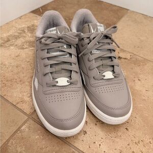 Reebok Taupe Leather Sneakers